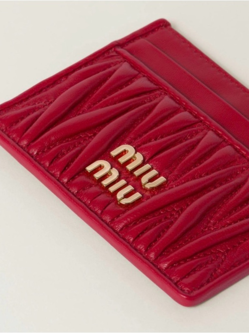 Miu Miu Quilted Red Card Holder
